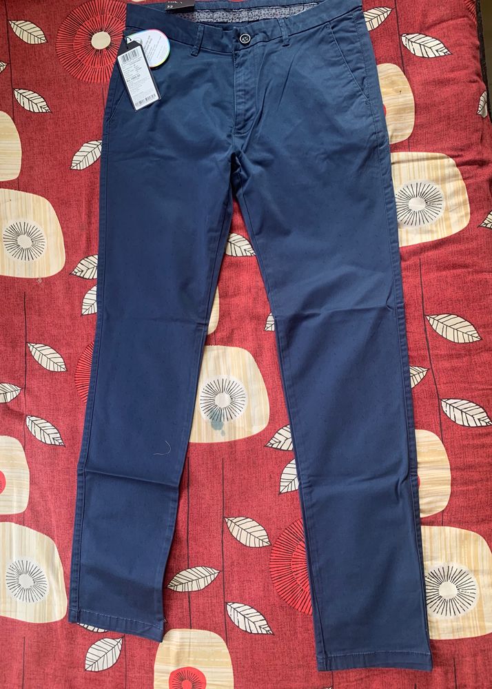 Navy Blue Men Cotton Jeans