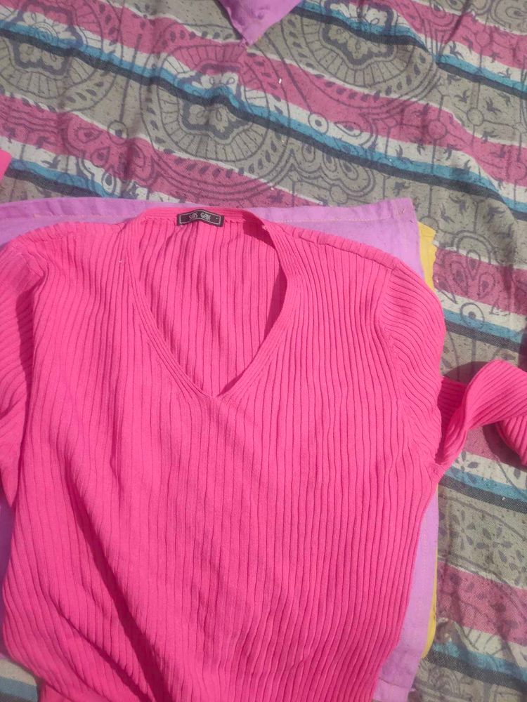 Ribbed Pink Top 🥰