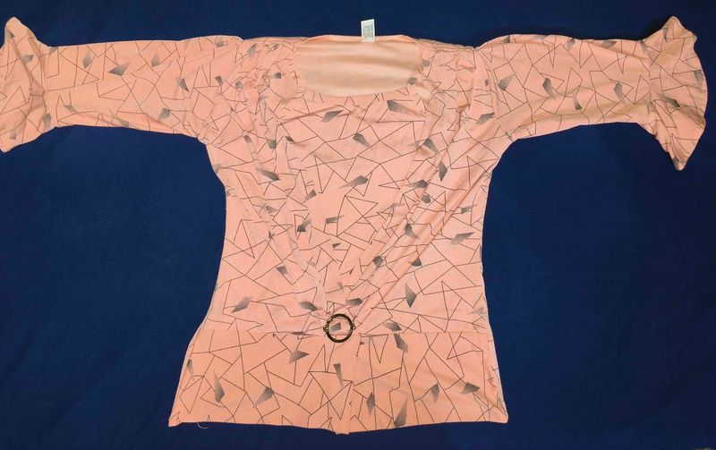 Peach Geometric Print Top