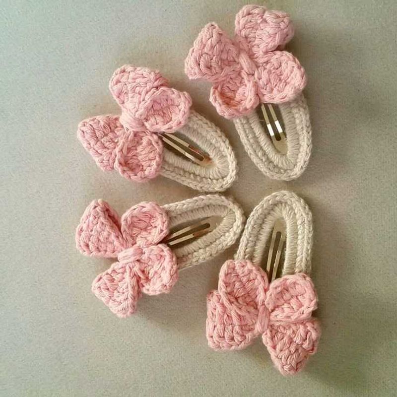 Crochet Bow Hair Clips