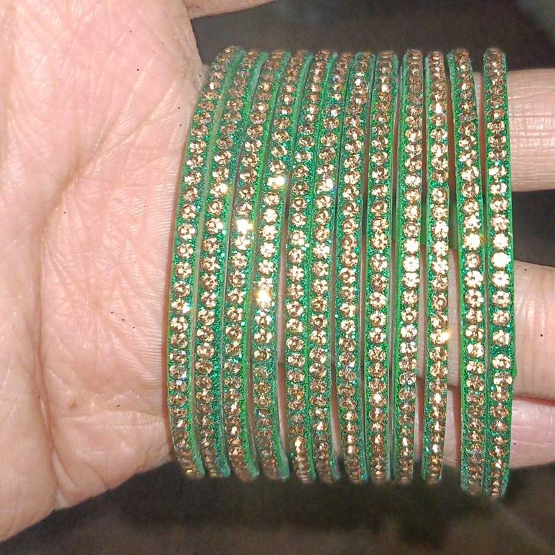 Green &amp; Gold Bangles