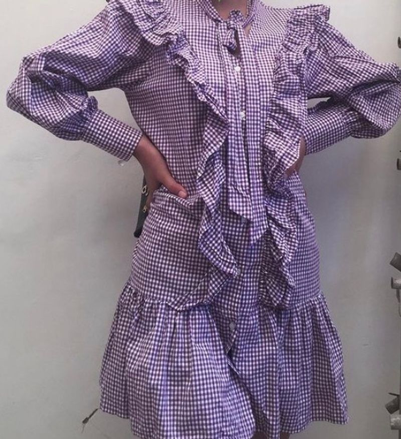 Ruffled Gingham Mini Dress