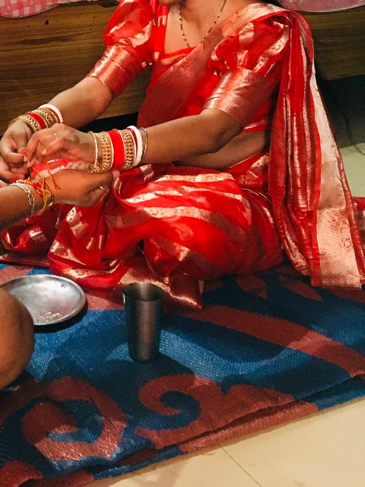 Red &amp; Gold Saree