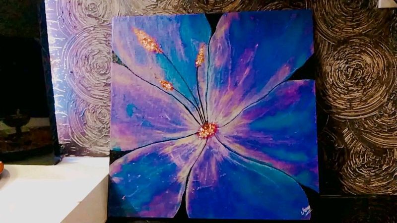 Purple Flower Canvas Painting