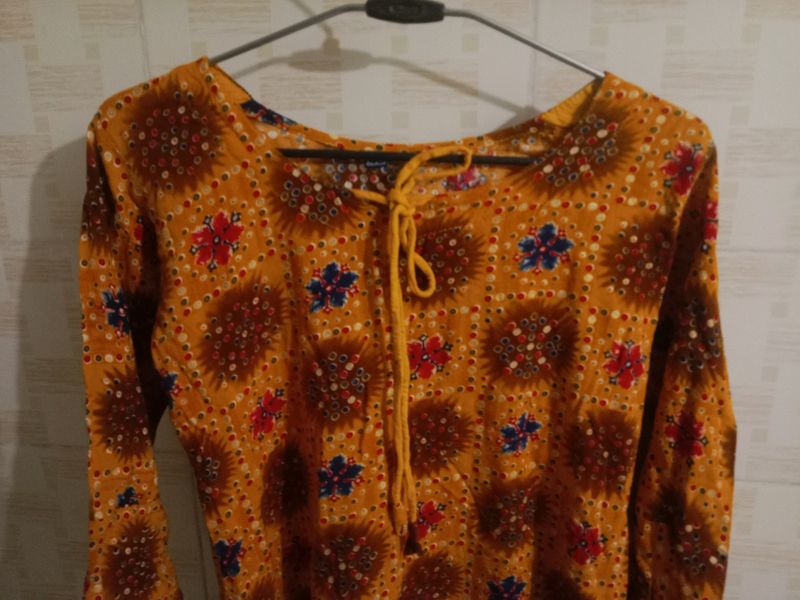 Ethinic Kurti With Flared Skirt