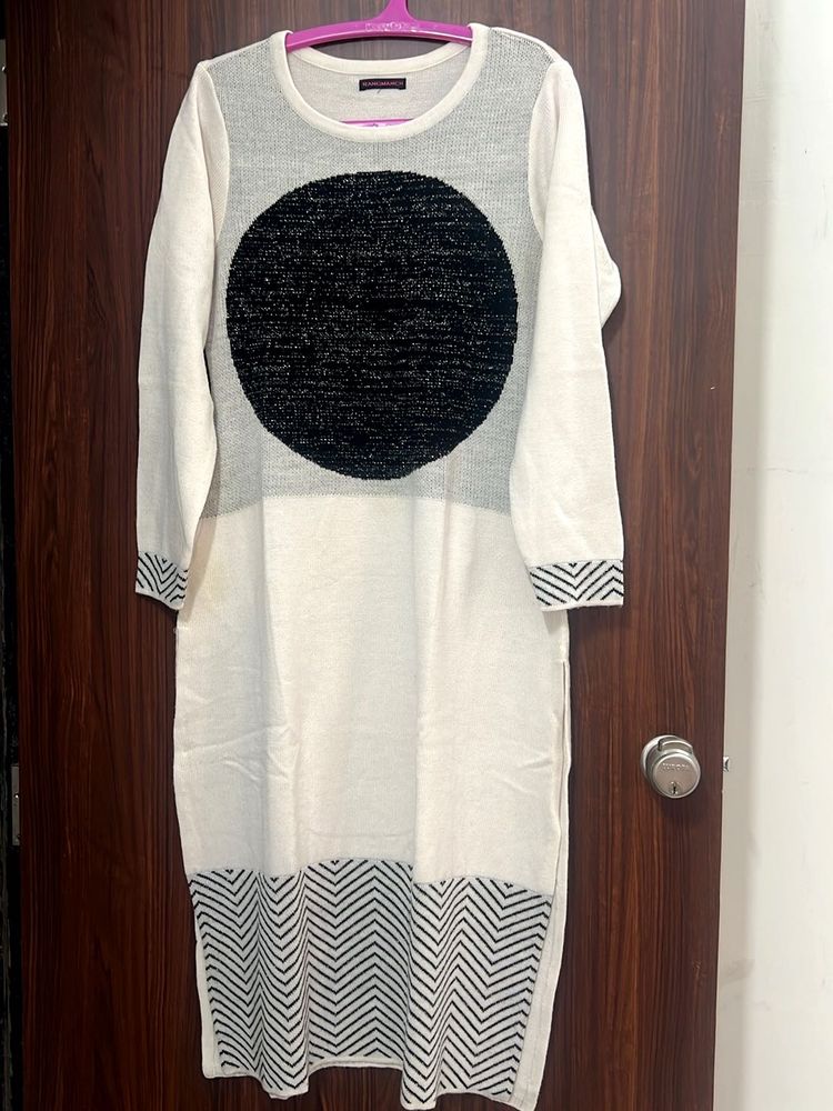 Black &amp; White woollen Kurta