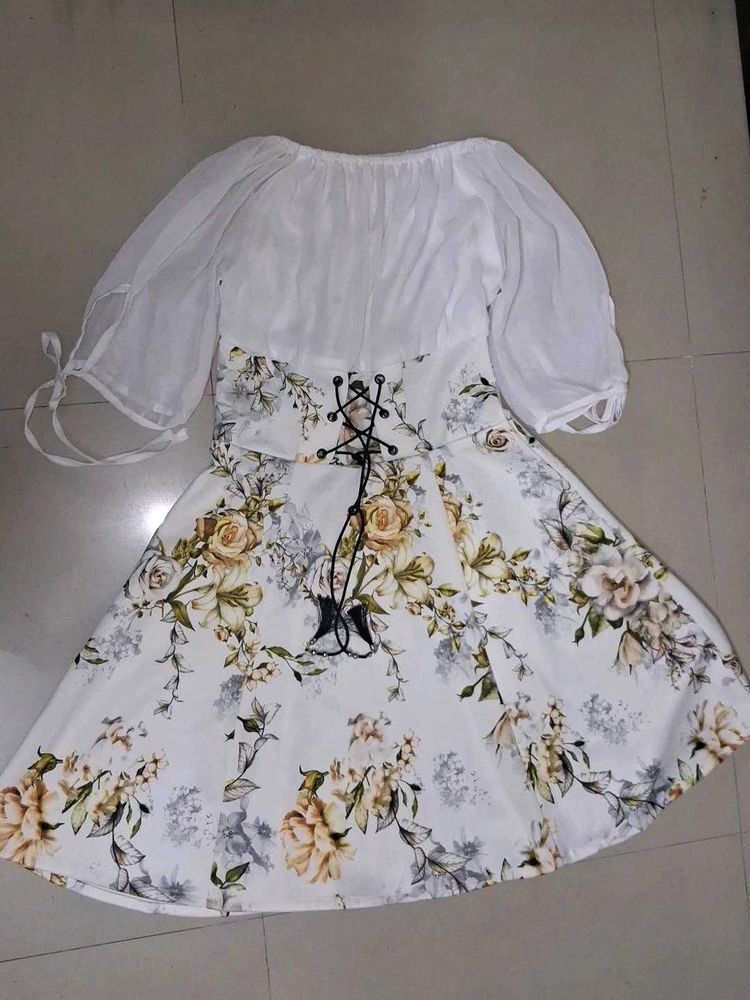 Floral White Dress