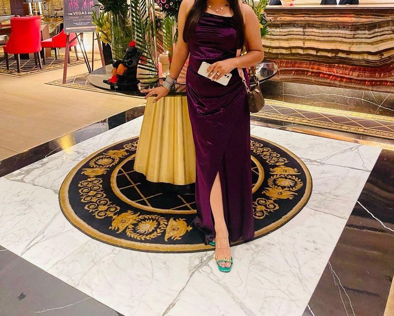 Purple Long Bodycon Dress