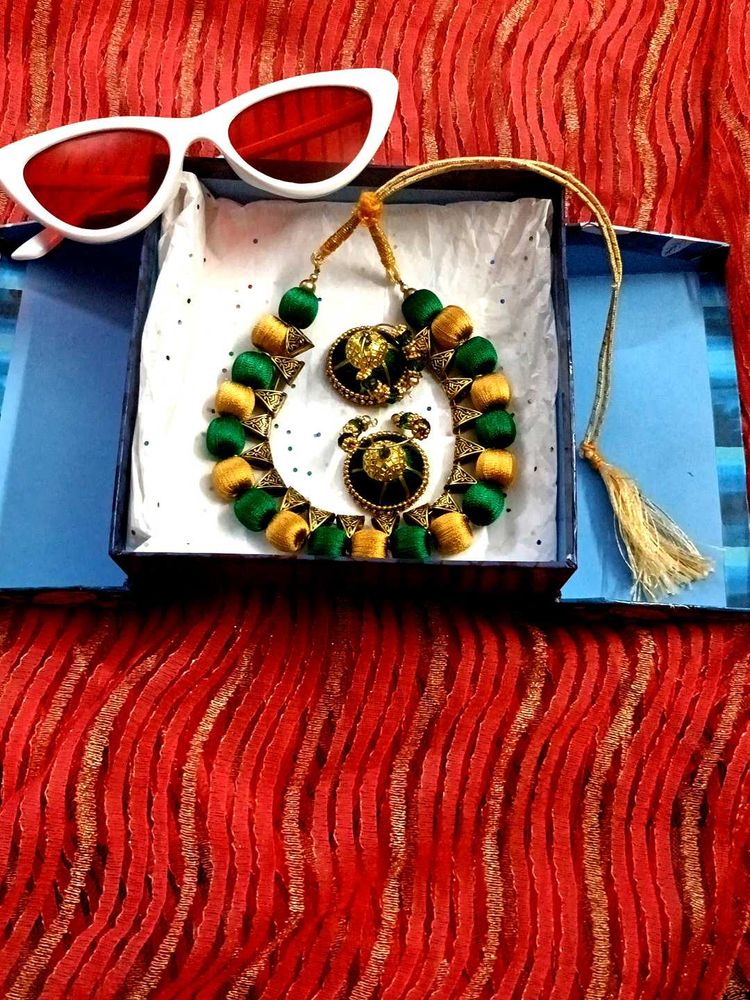 Silk Thread Necklace Set