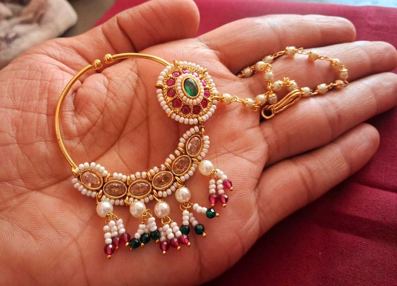 Multi Colour Copar Polish Bridal Nose Pin
