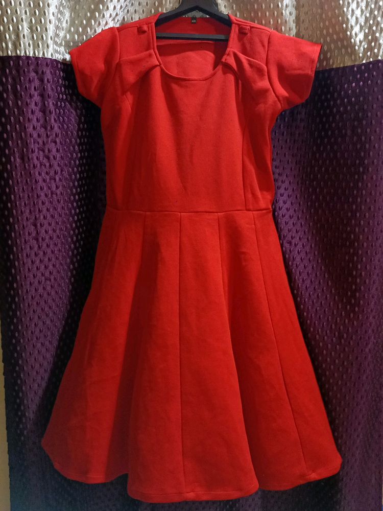 Red Wool Strechable New Dress 👗