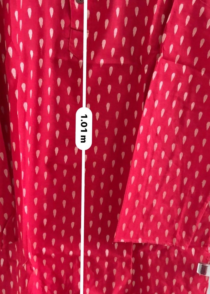 Red Printed kurta For Men