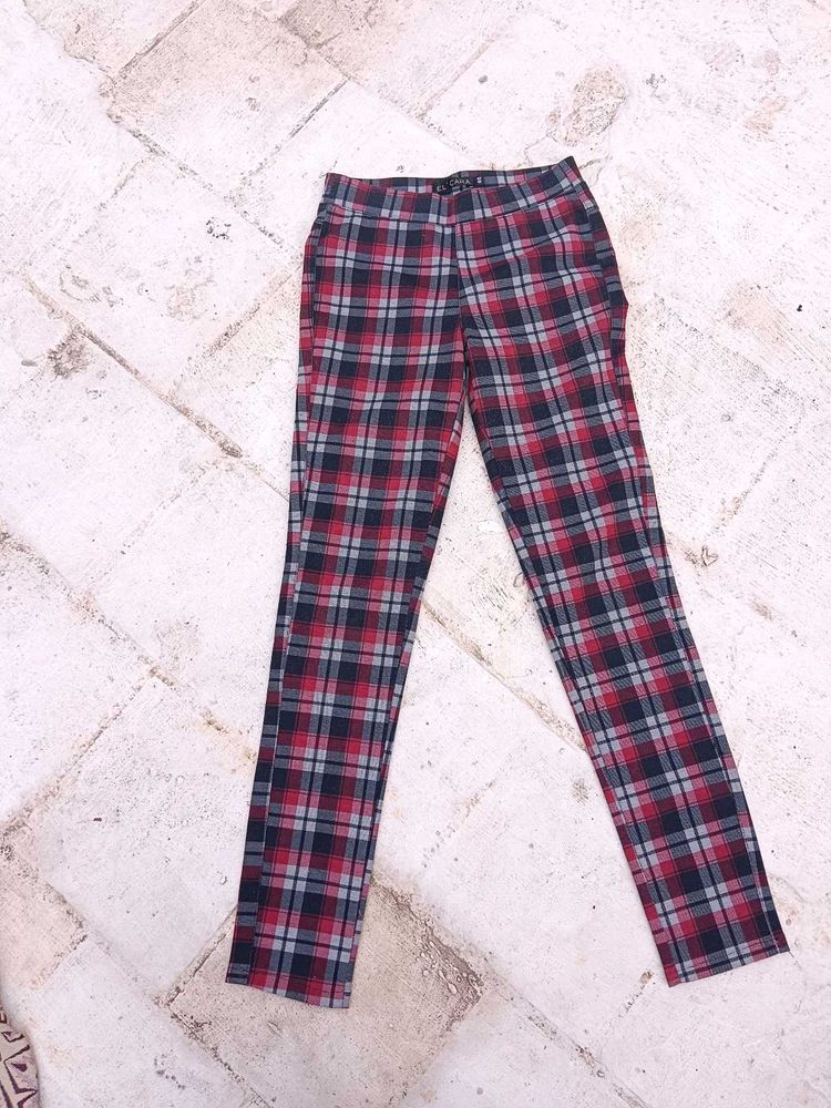 Plaid Skinny Pants
