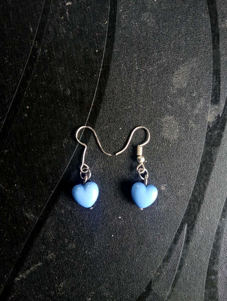 Blue Heart Earrings