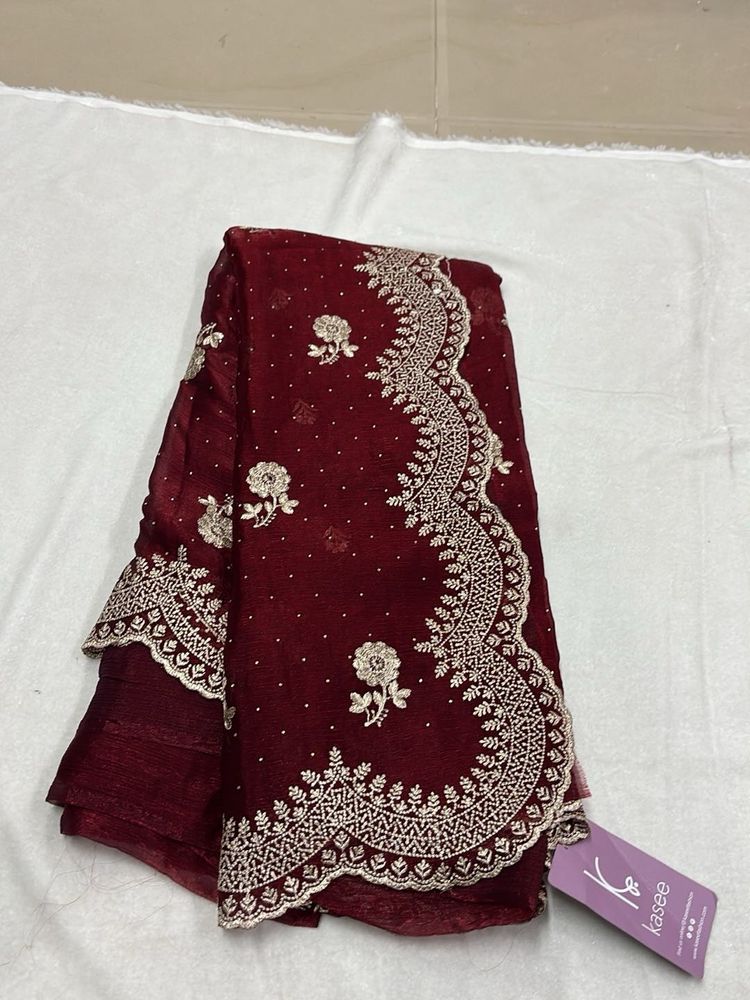 Elegant Maroon Saree