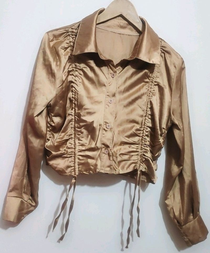 Tan Golden Crop Top For Girl Or Woman 34 Bust