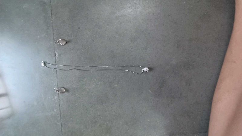 Silver Necklace And Matching Earing Set