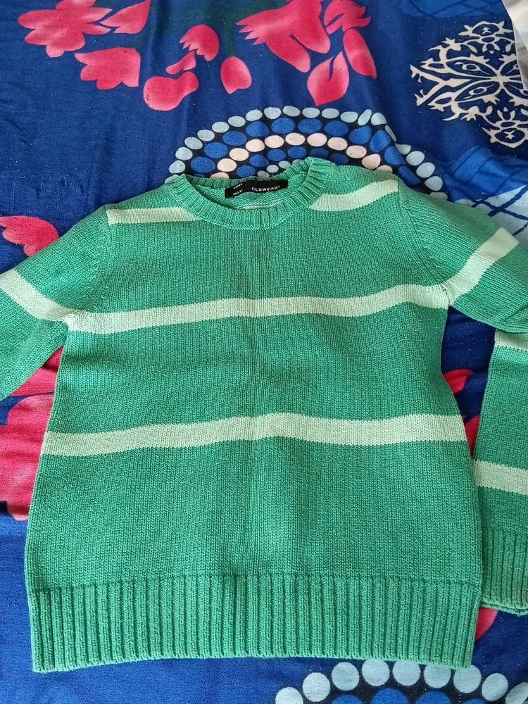 Striped Green Knit Sweater