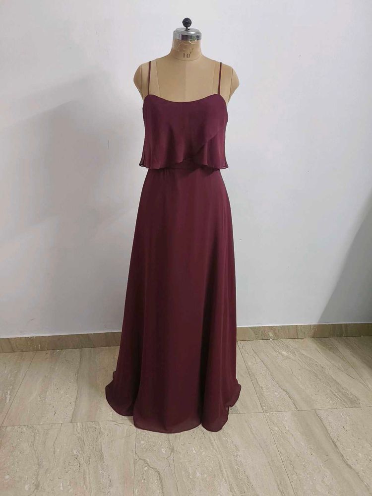 Burgundy Chiffon Gown