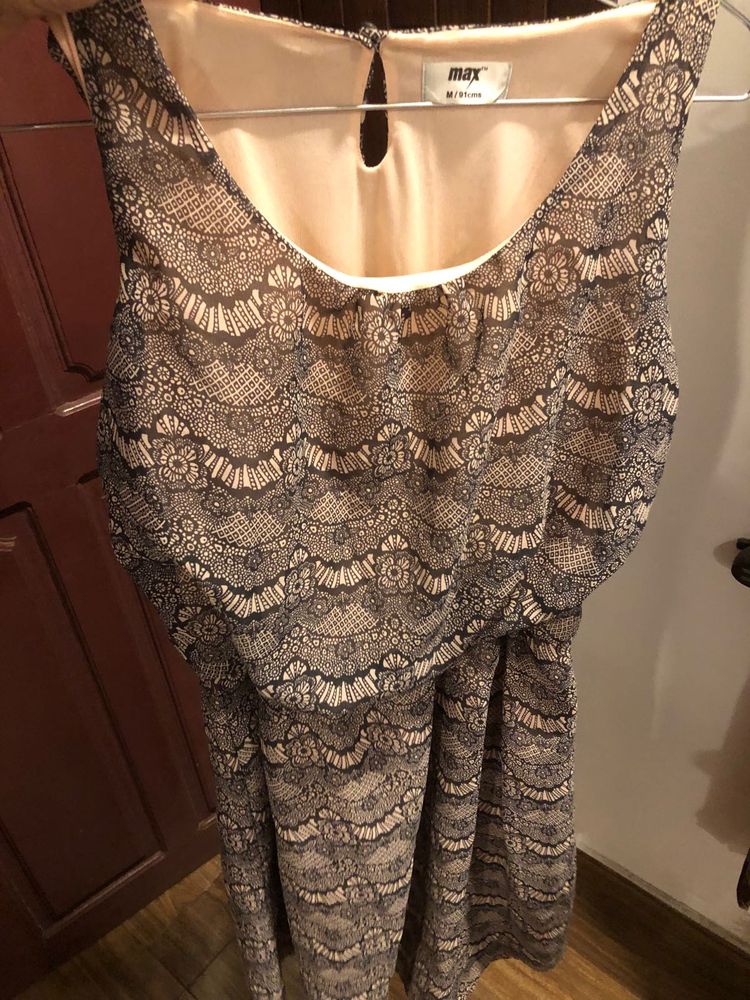 Lace Overlay Dress - Elegant &amp; Chic