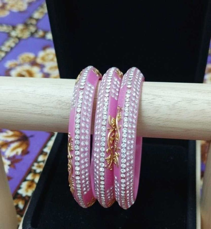 Pink &amp; Crystal Bangle Set