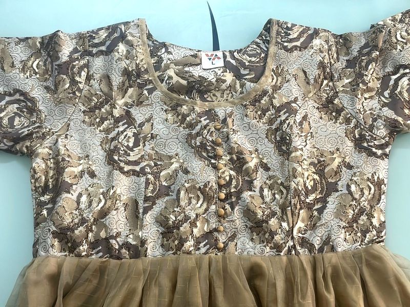 Khaki Organza Gown