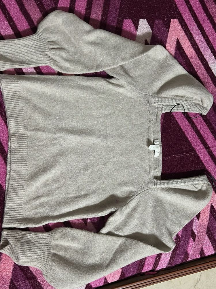 Square Neck Puff Sleeve Sweater