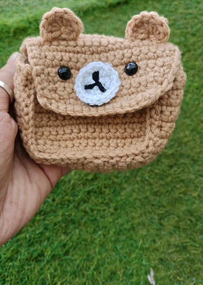 Cute Bear Crochet Pouch
