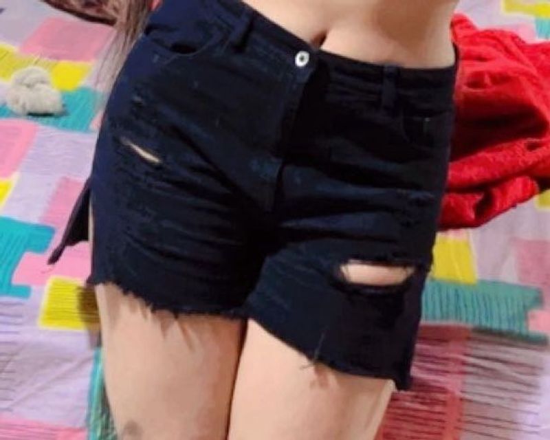 High Waist Ripped Destroyed Denim Shorts