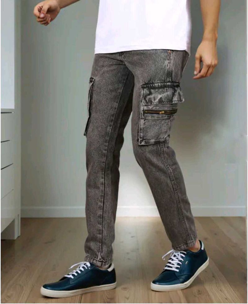 ✨ Brand New Full Length Stone Wash Cargo Jeans