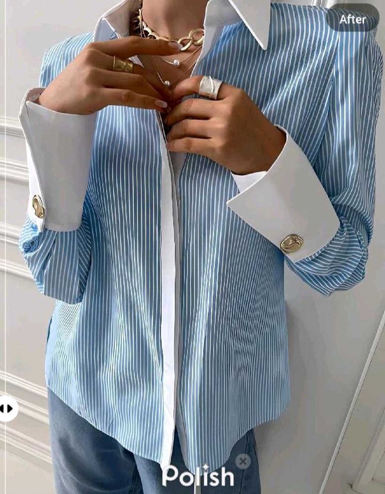 New With Tag Stripped Korean Premium Shirt