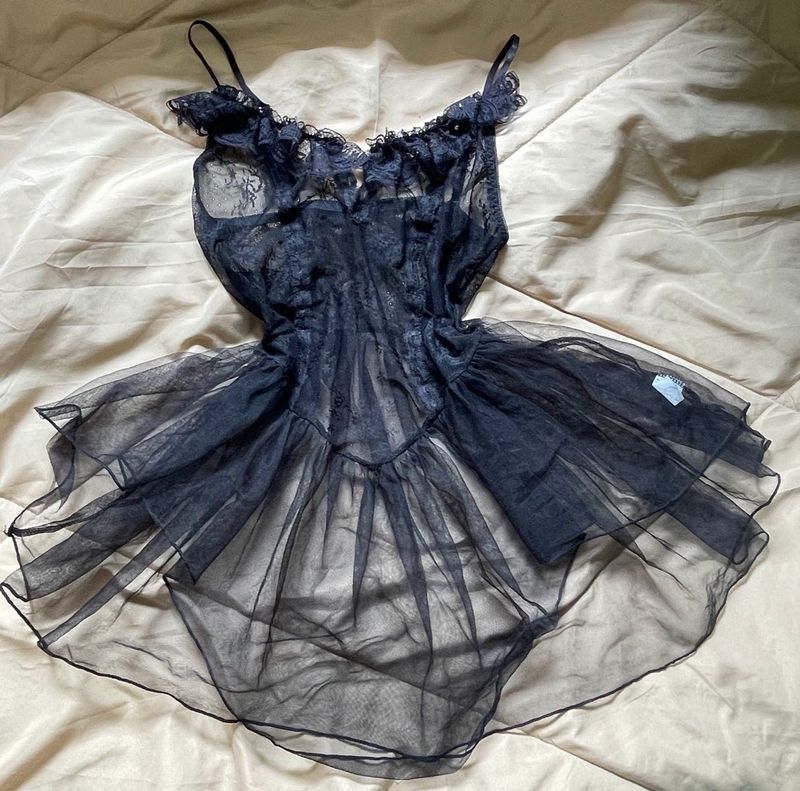 Black Lace &amp; Mesh Babydoll Lingerie