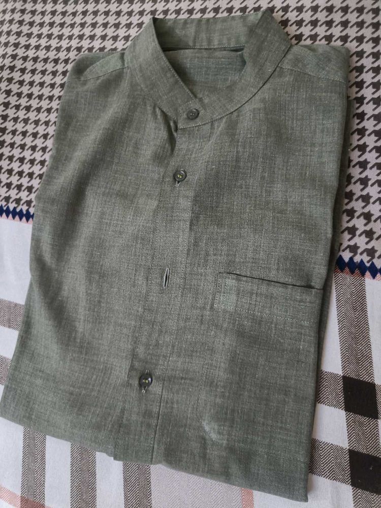 olive green shirt