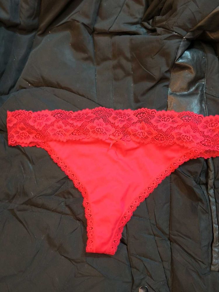 Red Lace Thong Panty