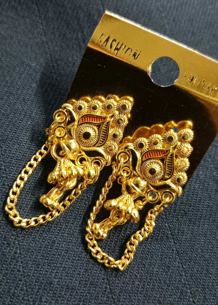 Golden Dangle Chain Earrings