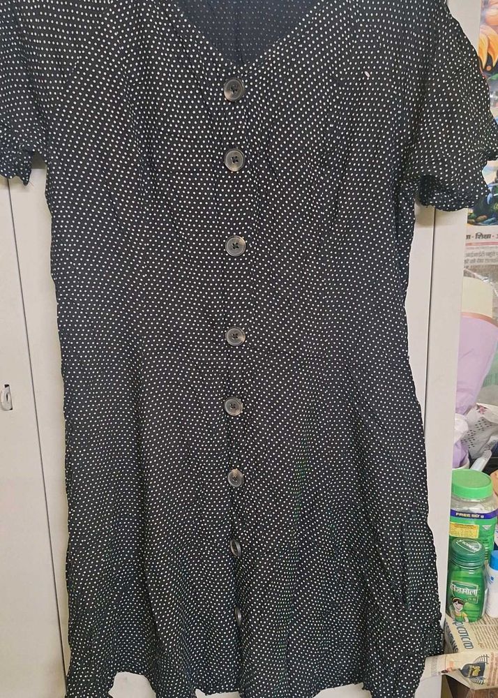 Polka Dot Button-Down Dress