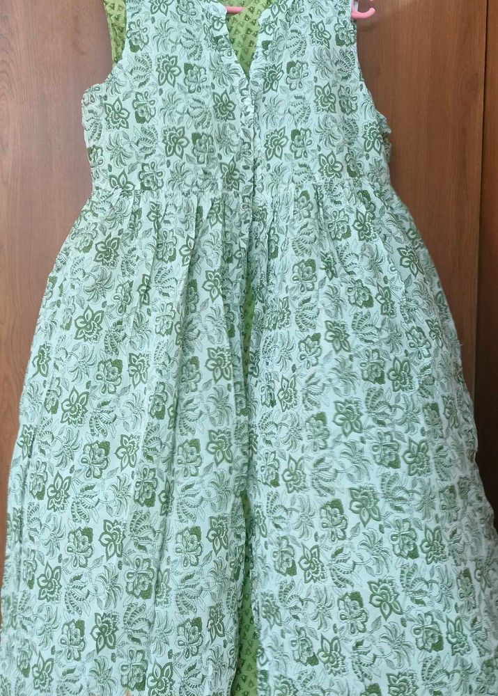 Green Floral Dress With Jacket