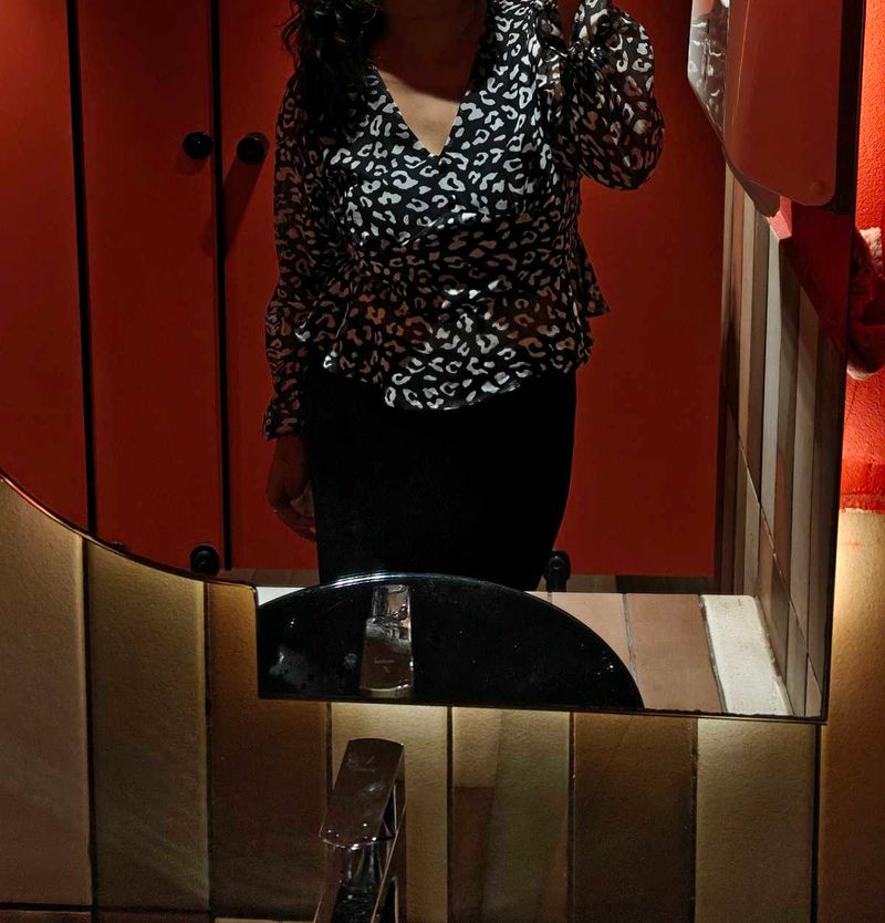 Black And White Peplum Top