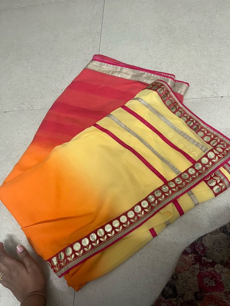 Morror Work Saree