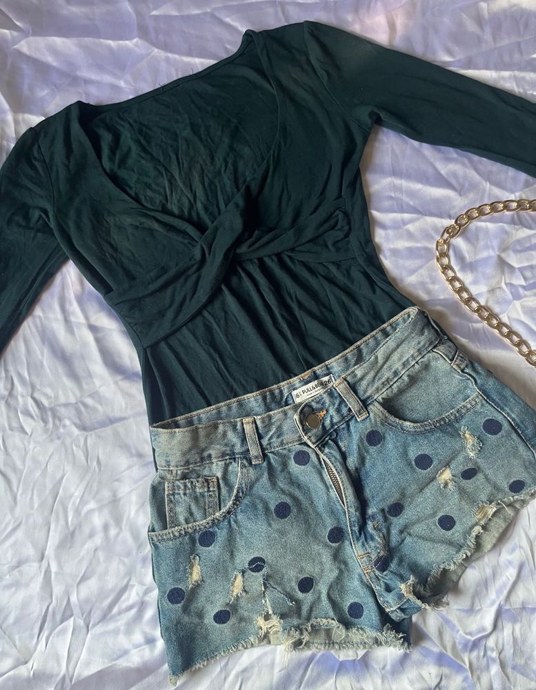 Cute Full Sleeve V Neck Top