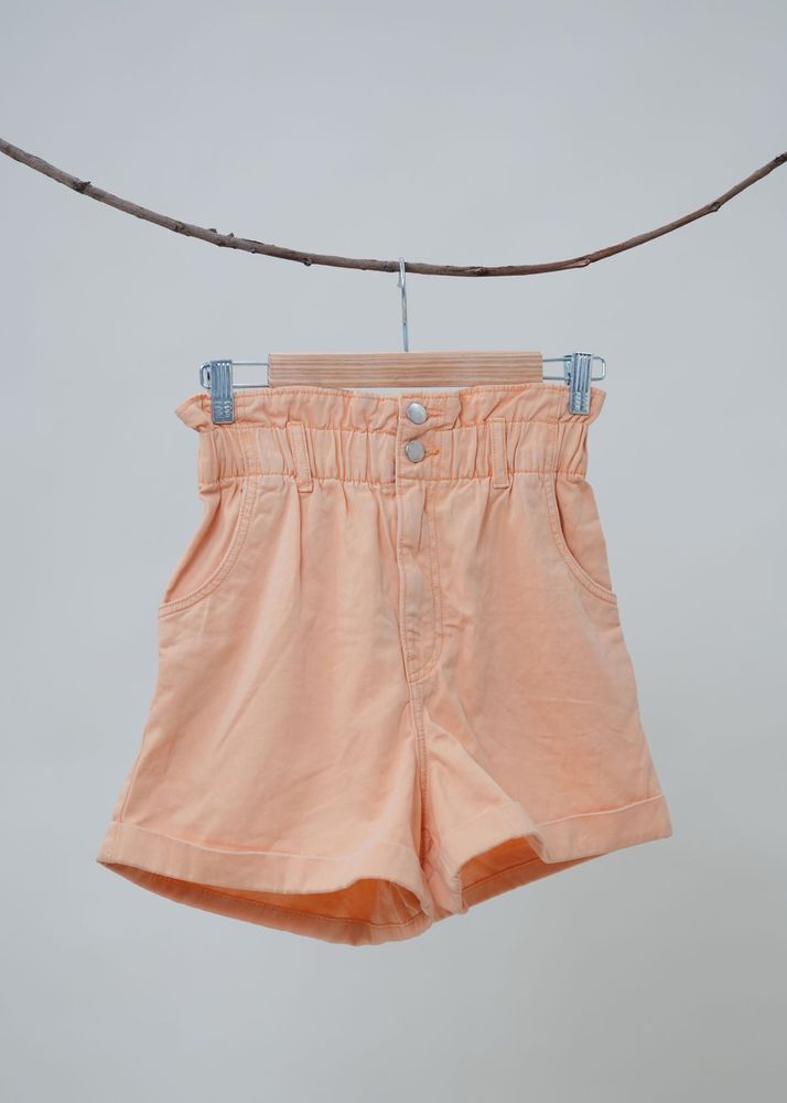 Peach High-Waisted Shorts