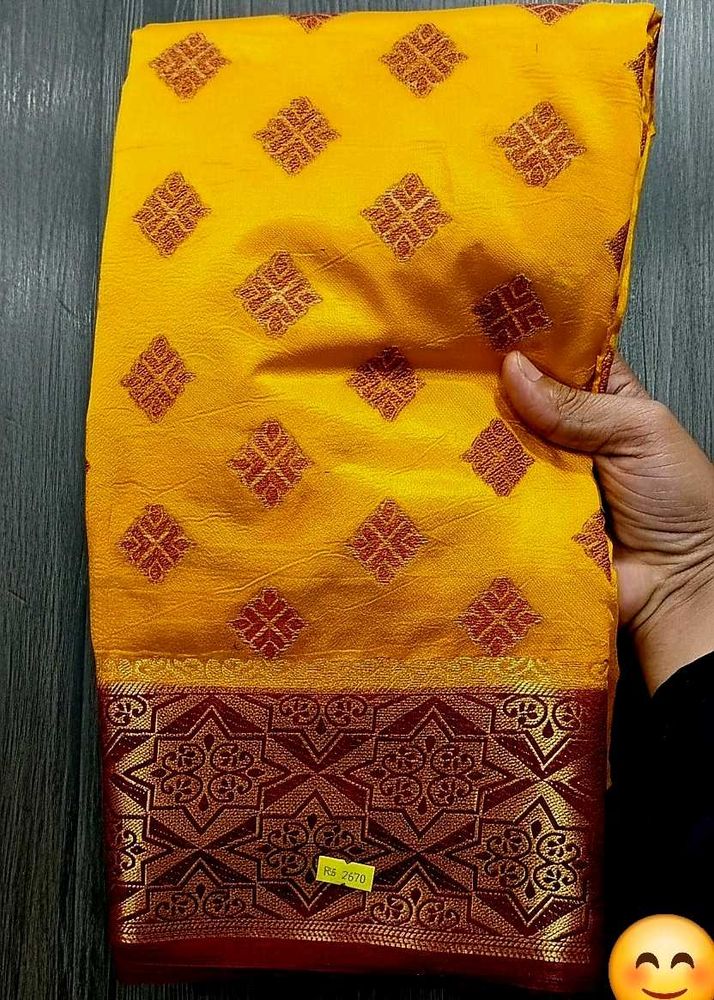 Elegant Yellow banarasi silk saree