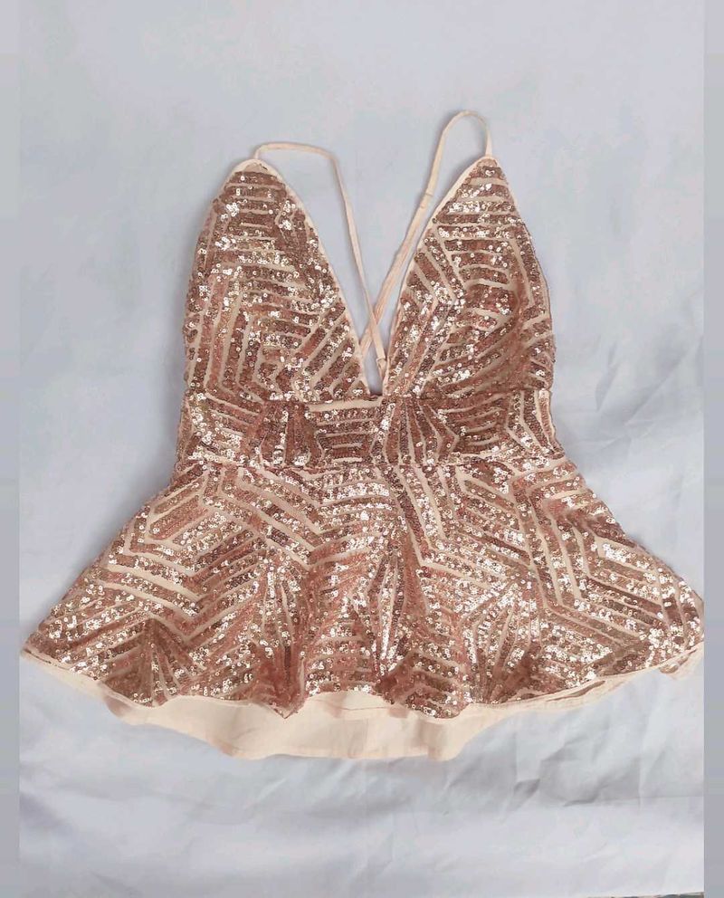 Sequin Peplum Top