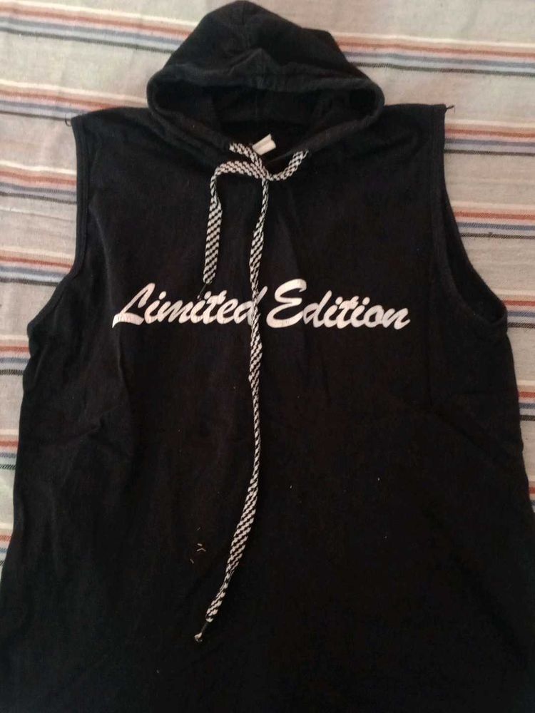 Black &#34;Limited Edition&#34; Sleeveless Hoodie
