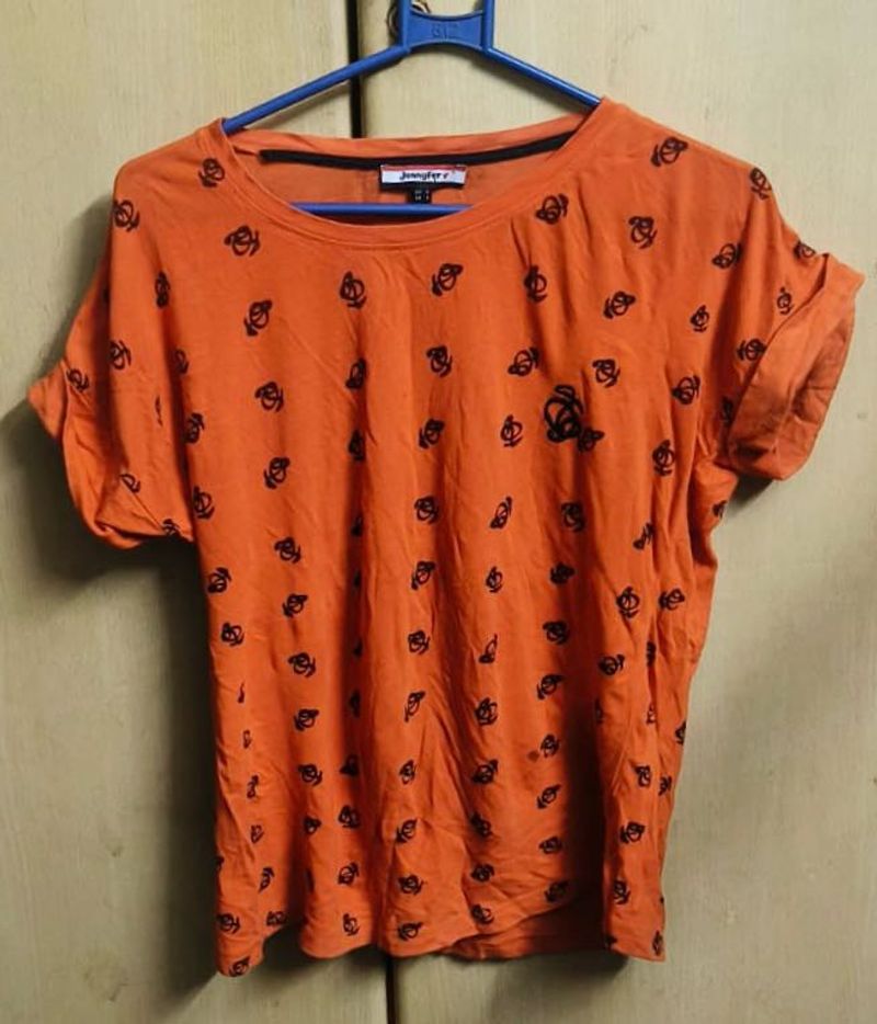 Cute Orange Graphic Tee
