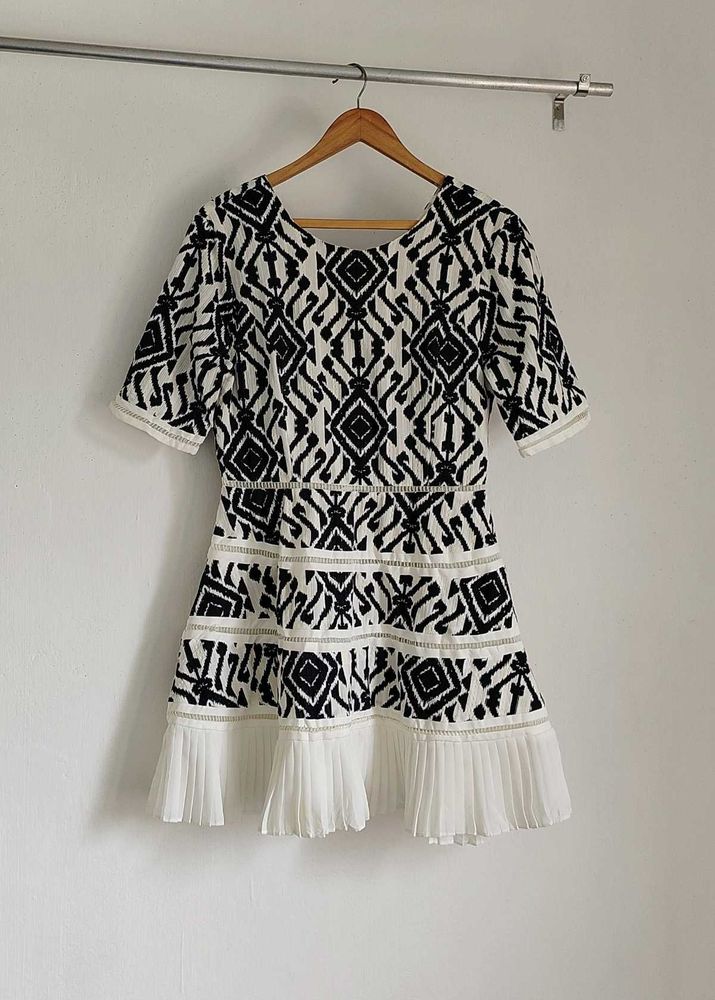 Black and White Patterned Dress