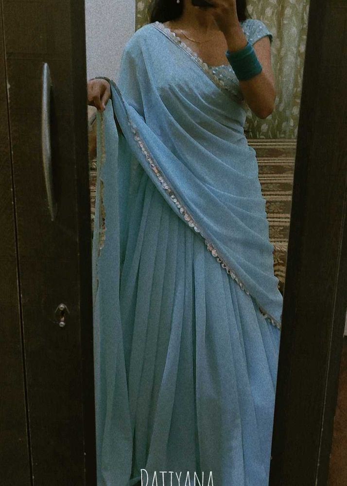 lehnga choli sky blue