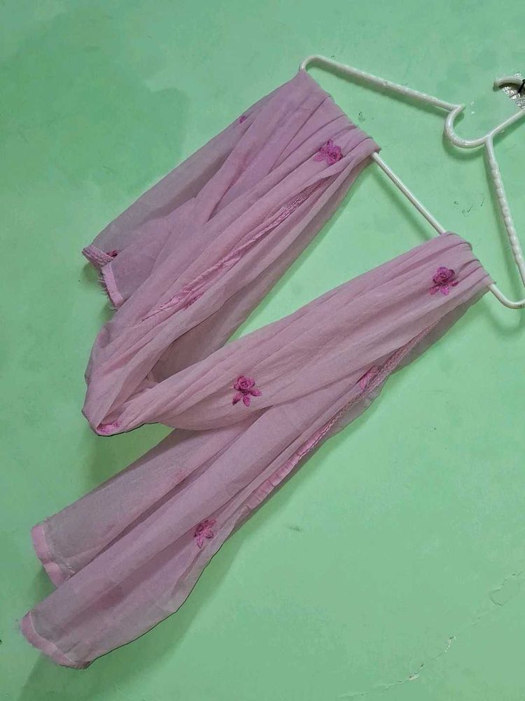 Pink Embroidered Dupatta
