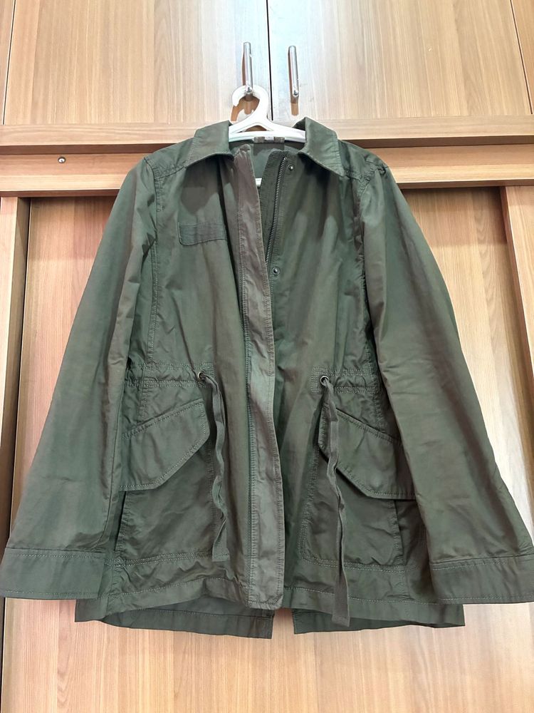 Olive Green Casual Jacket - Free Delivery