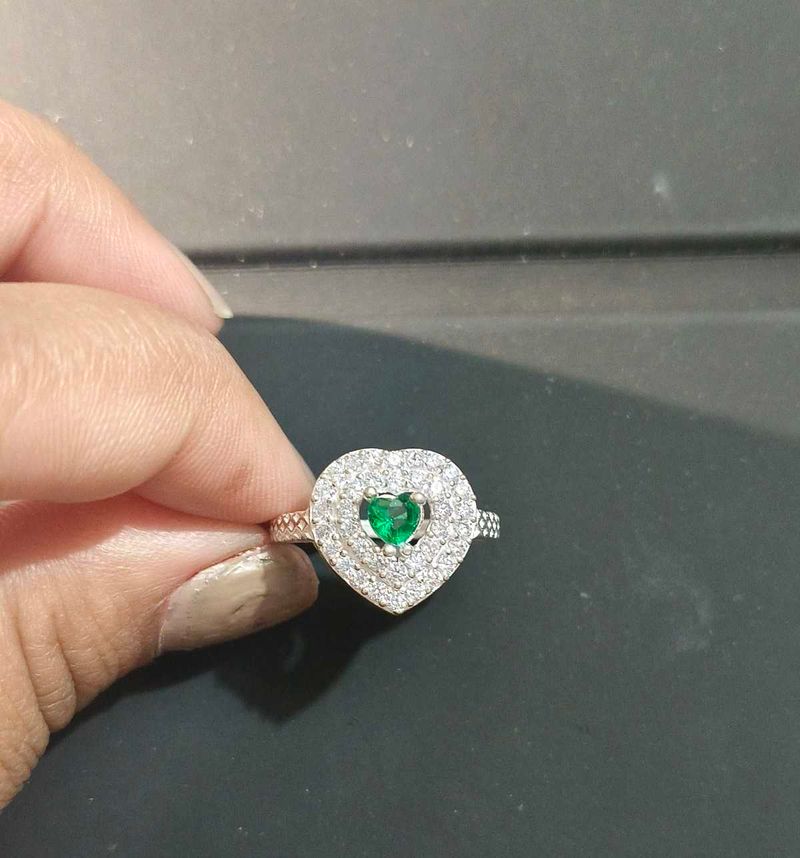 Heart shape pure silver ladies Ring